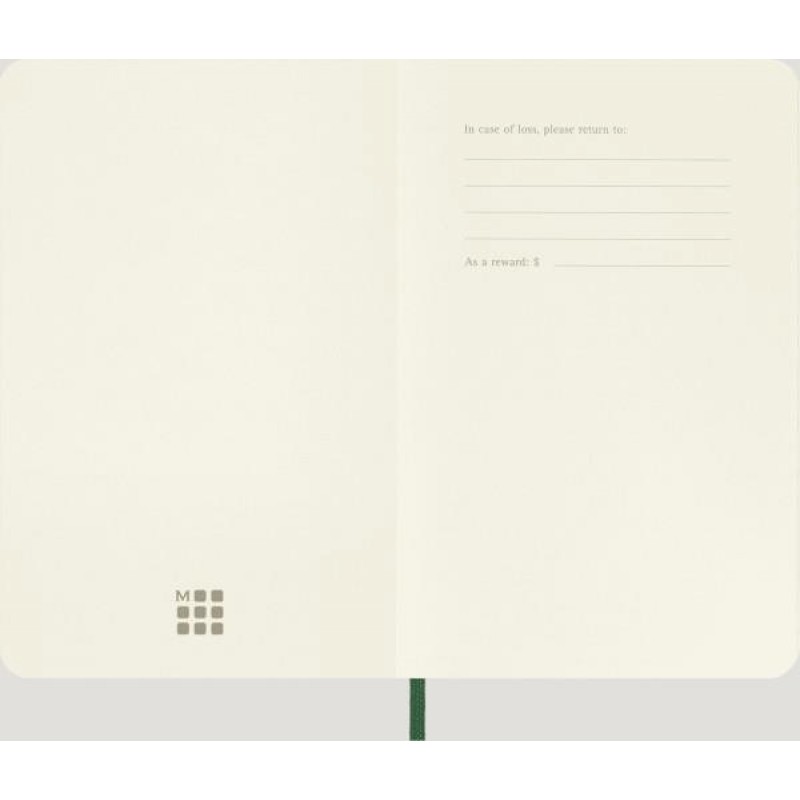 Μoleskine Σημειωματάριο με Μαλακό Εξώφυλλο και Λευκές Σελίδες 9x14cm Myrtle Green