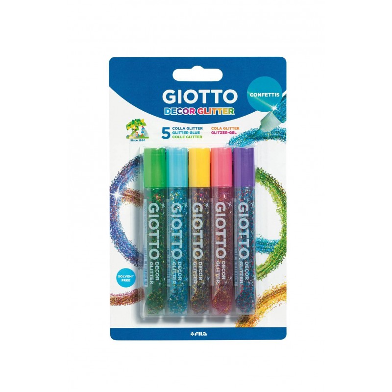 Giotto Κόλλα Glitter 10.5ml Σετ 5 Χρώματα