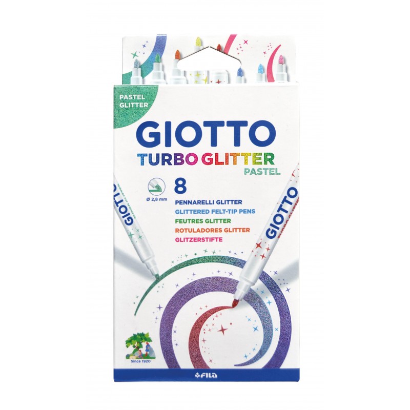 Giotto 8 Μαρκαδόροι Glitter Pastel