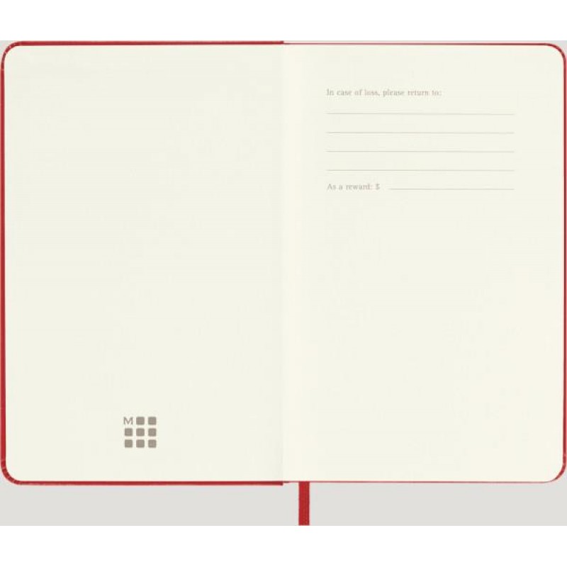Μoleskine Σκληρόδετο Σημειωματάριο με Λευκές σελίδες 9x14cm Scarlet Red