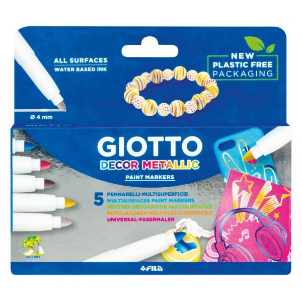 Giotto Μαρκαδόροι Metallic Σετ 5 Χρώματα Giotto Μαρκαδόροι Metallic Σετ 5 Χρώματα
