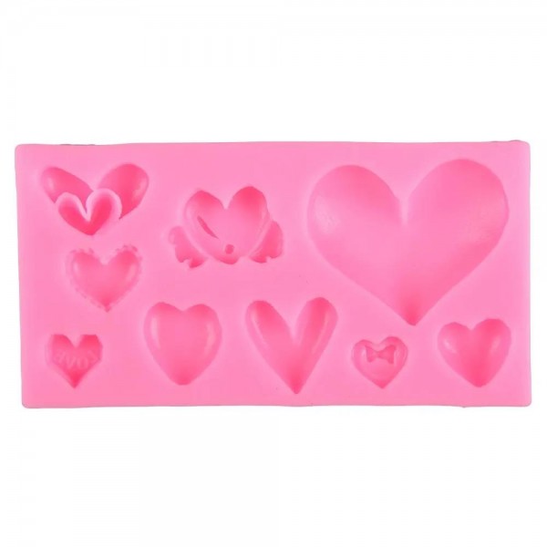 Craftistico Καλούπι Σιλικόνης 14,3x7,5x2cm 9 Καρδιές