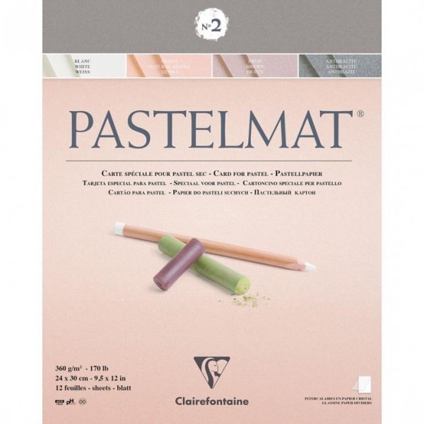 Clairefontaine Μπλοκ Pastelmat Nο.2 Κολλητό 12 Χρωματιστά Φύλλα 24x30cm 360gr Clairefontaine Μπλοκ Pastelmat Nο.2 Κολλητό 12 Χρωματιστά Φύλλα 24x30cm 360gr