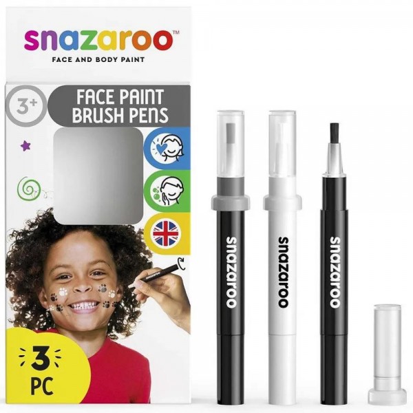 Snazaroo 3 Μαρκαδόροι Face Painting Black - White Snazaroo 3 Μαρκαδόροι Face Painting Black - White