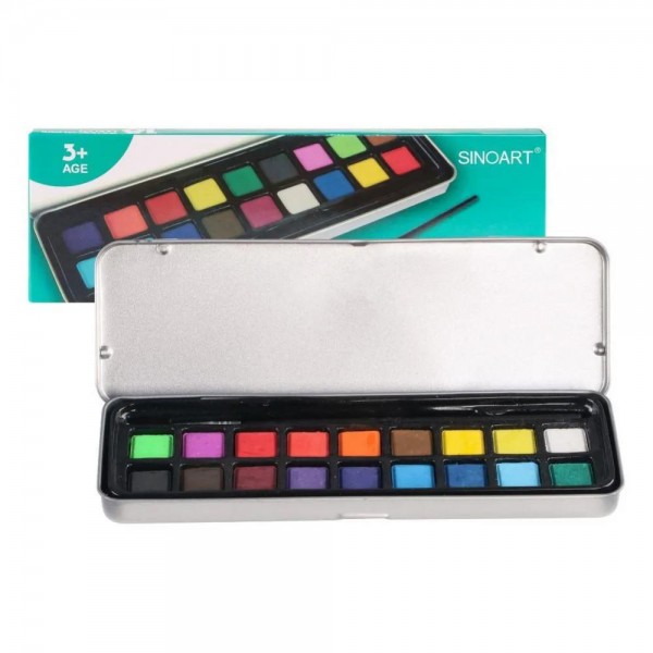 Sinoart 18 Ακουαρέλες και Πινέλο σε Μεταλλική Κασετίνα Sinoart 18 Ακουαρέλες και Πινέλο σε Μεταλλική Κασετίνα