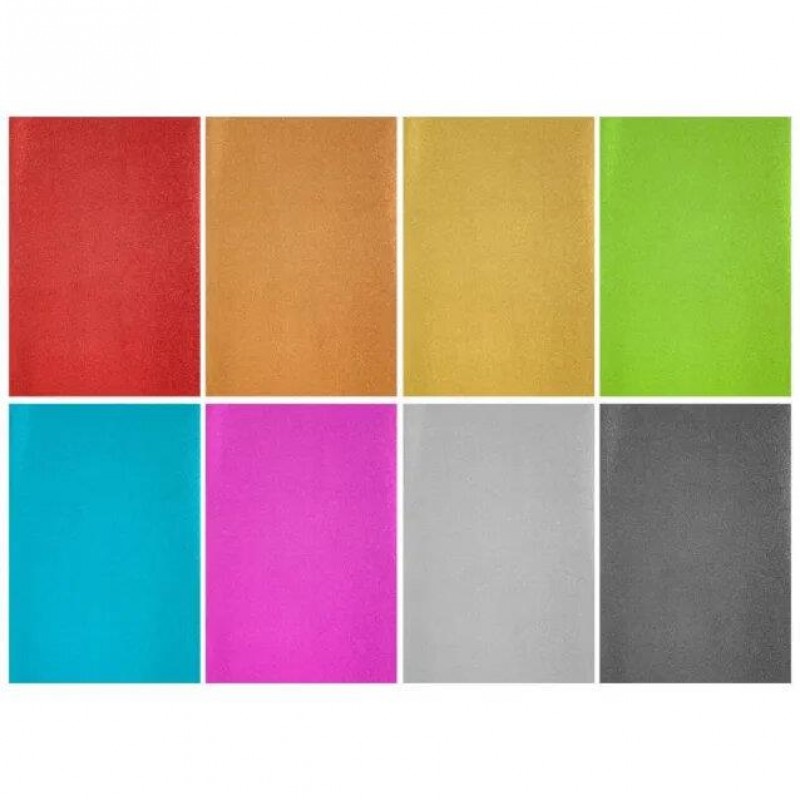 Σετ 8 Χαρτιά Χειροτεχνίας Glitter 150gr Α4 (21x29 7cm)