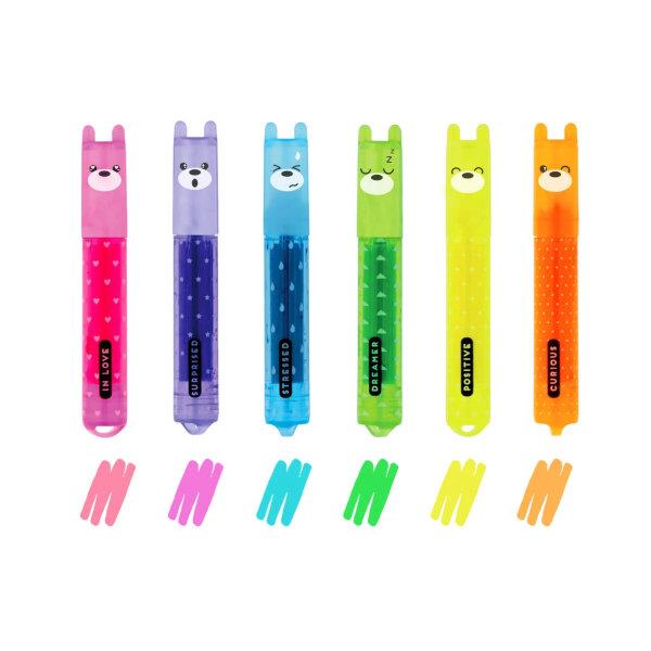Legami Σετ 6 Mini Μαρκαδόροι Υπογράμμισης Teddys Mood Legami Σετ 6 Mini Μαρκαδόροι Υπογράμμισης Teddys Mood