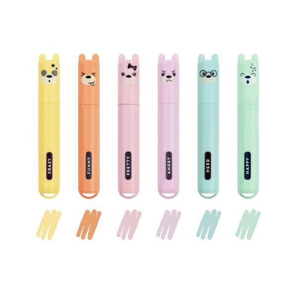 Legami Σετ 6 Mini Μαρκαδόροι Υπογράμμισης Teddys Style Legami Σετ 6 Mini Μαρκαδόροι Υπογράμμισης Teddys Style
