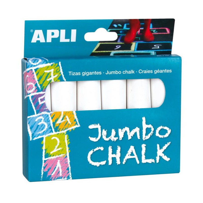 Apli Κιμωλίες Jumbo 6τεμ White