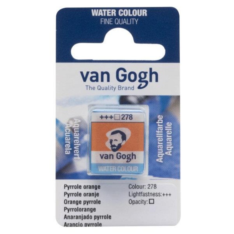 Van Gogh Watercolour Half Pan 278 Pyrrole Orange Van Gogh Watercolour Half Pan 278 Pyrrole Orange