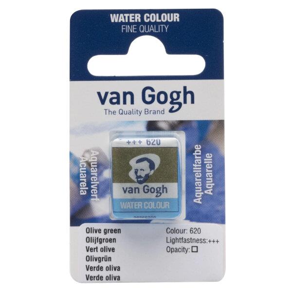 Van Gogh Watercolour Half Pan 620 Olive Green Van Gogh Watercolour Half Pan 620 Olive Green