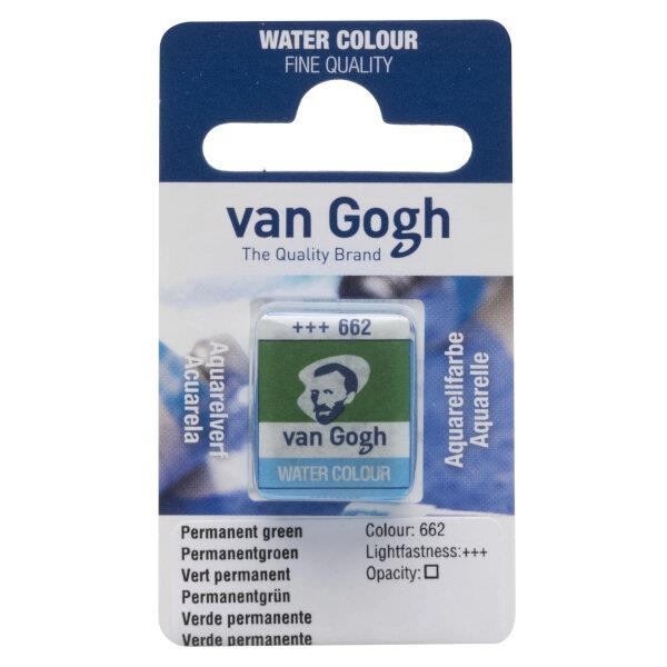 Van Gogh Watercolour Half Pan 662 Permanent Green Van Gogh Watercolour Half Pan 662 Permanent Green