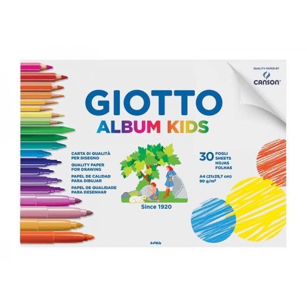 Giotto Μπλοκ Σχεδίου με 30 Χαρτιά Α4 90g Giotto Μπλοκ Σχεδίου με 30 Χαρτιά Α4 90g