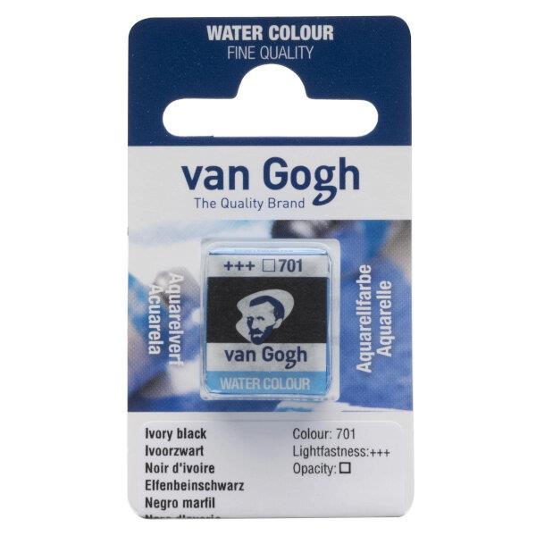 Van Gogh Watercolour Half Pan 701 Ivory Black Van Gogh Watercolour Half Pan 701 Ivory Black