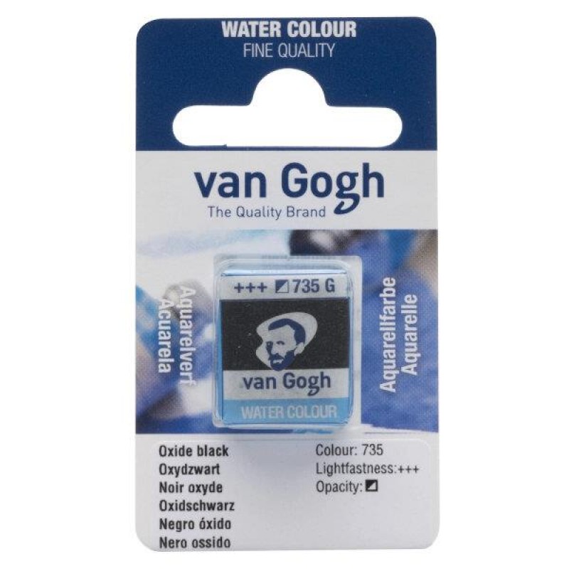 Van Gogh Watercolour Half Pan 735 Oxide Black Van Gogh Watercolour Half Pan 735 Oxide Black