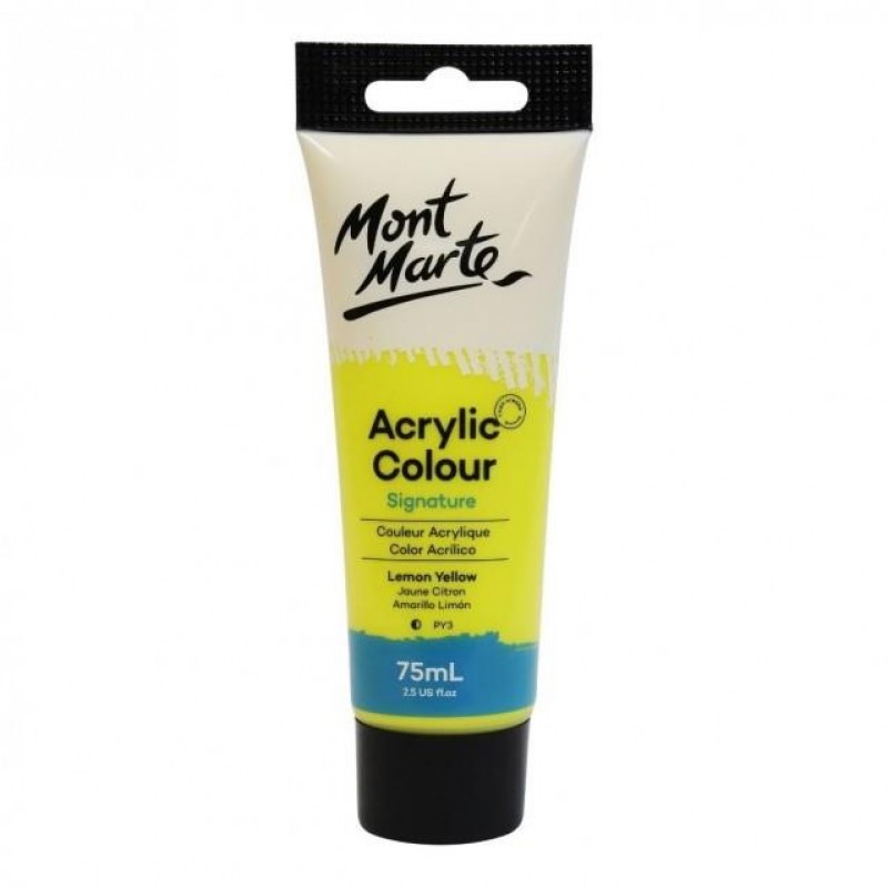 Mont Marte 75ml Studio Acrylic 02 Lemon Yellow Mont Marte 75ml Studio Acrylic 02 Lemon Yellow