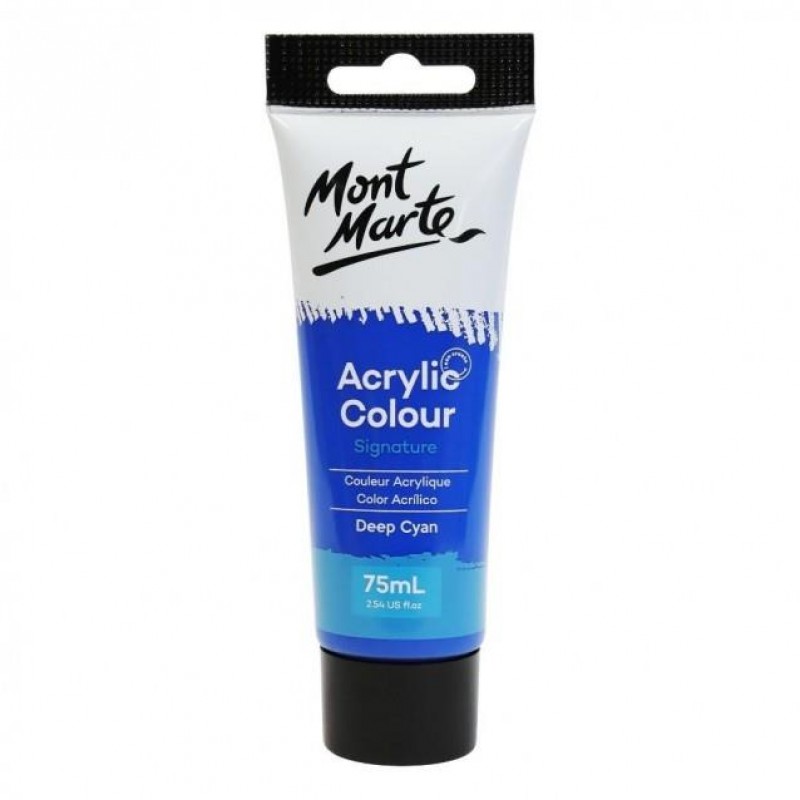 Mont Marte 75ml Studio Acrylic 18 Deep Cyan Blue Mont Marte 75ml Studio Acrylic 18 Deep Cyan Blue