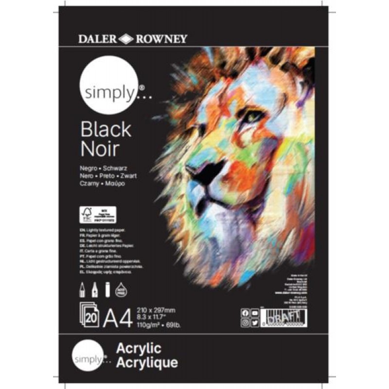 Simply Black Paper Pad A4 120gr 30 Φύλλα