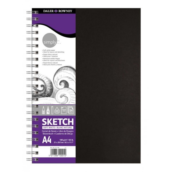 Daler Simply Sketchbook Soft White Σπιράλ Α4 100g 54 φύλλα Daler Simply Sketchbook Soft White Σπιράλ Α4 100g 54 φύλλα