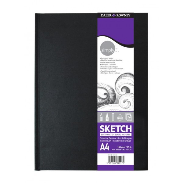 Simply Sketchbook Soft White Hardback Α4 100g 54 φύλλα Simply Sketchbook Soft White Hardback Α4 100g 54 φύλλα