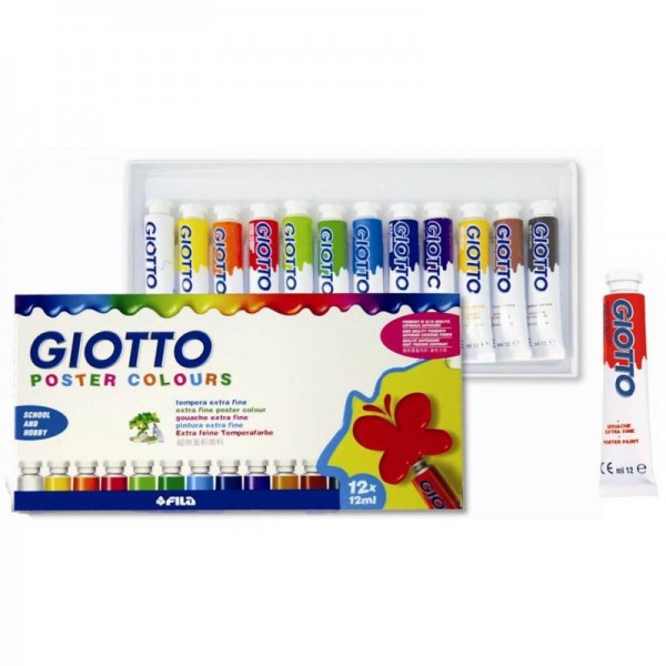 Giotto Τέμπερες 12 Χρώματα 12ml Giotto Τέμπερες 12 Χρώματα 12ml