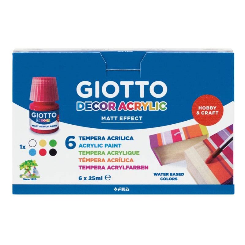 Giotto Σετ 6 Ακρυλικά Χρώματα Χειροτεχνίας 25ml
