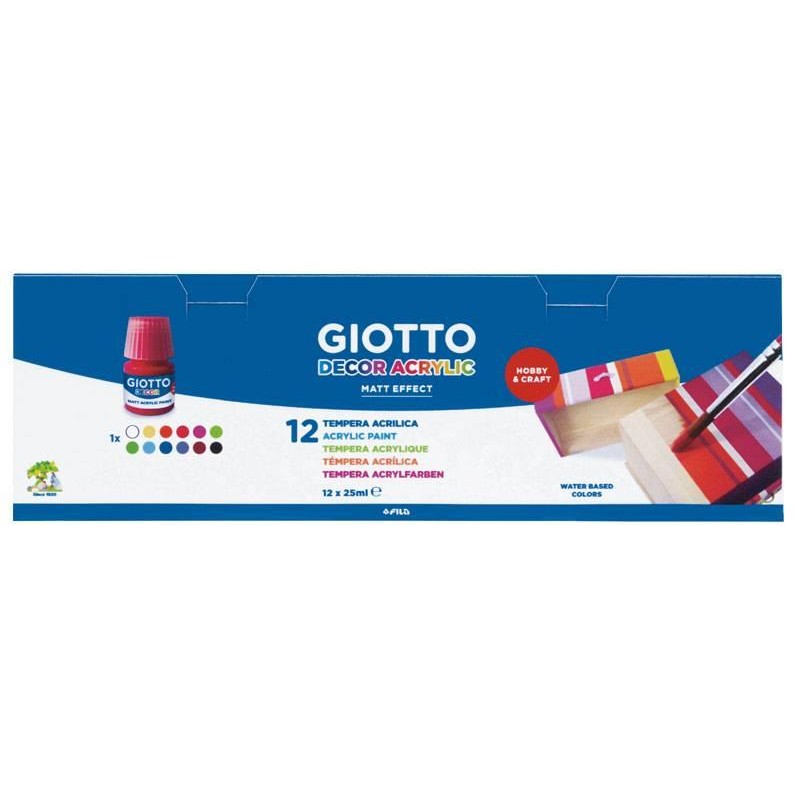 Giotto Σετ 12 Ακρυλικά Χρώματα Χειροτεχνίας 25ml