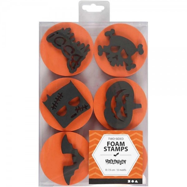 6 Αφρώδεις Στάμπες Διπλής Όψης Halloween 7,5cm 6 Αφρώδεις Στάμπες Διπλής Όψης Halloween 7,5cm
