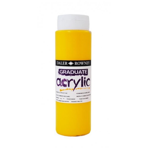 Daler Graduate Acrylic 500ml 618 Cadmium Yellow Deep Hue