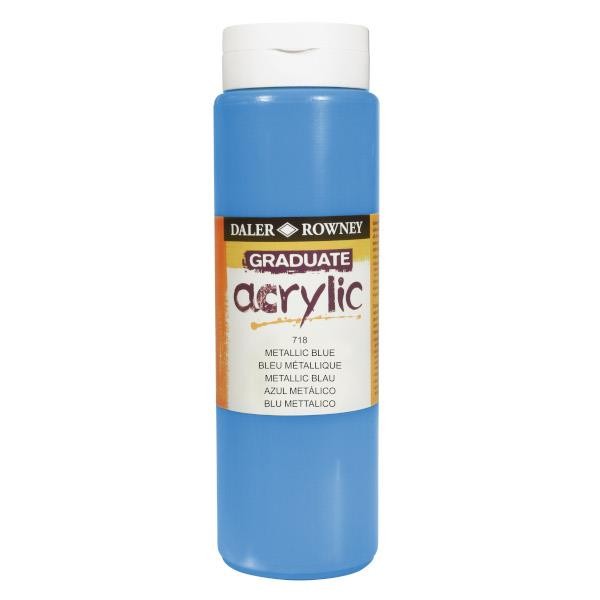 Daler Graduate Acrylic 500ml 718 Metallic Blue Daler Graduate Acrylic 500ml 718 Metallic Blue