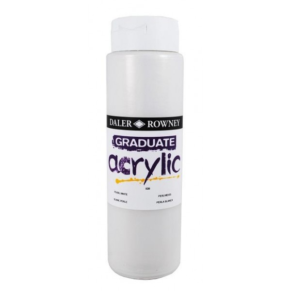 Daler Graduate Acrylic 500ml 020 Pearlescent White Daler Graduate Acrylic 500ml 020 Pearlescent White
