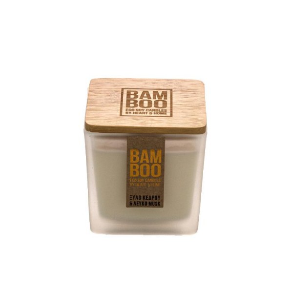 Αρωματικό Κερί Bamboo 80gr Ξύλο κέδρου και Λευκό Musk