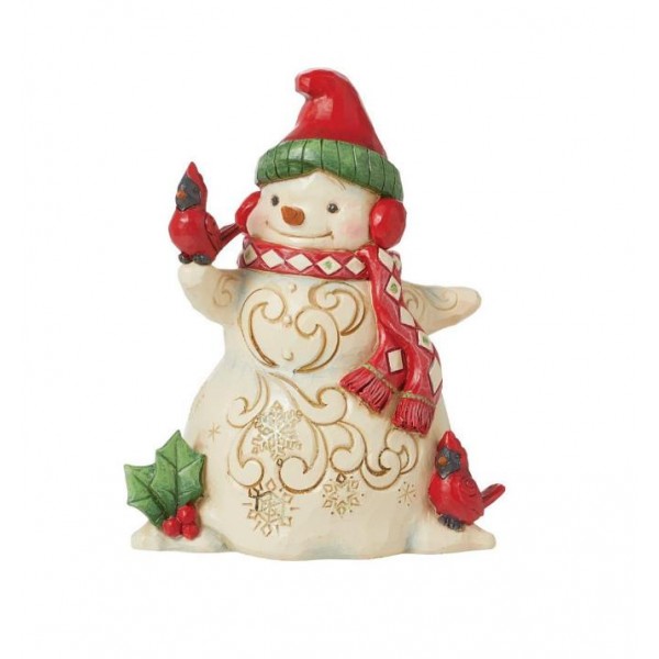 Jim Shore Snowman with Earmuffs Figurine 14cm Hello Friend Jim Shore Snowman with Earmuffs Figurine 14cm Hello Friend