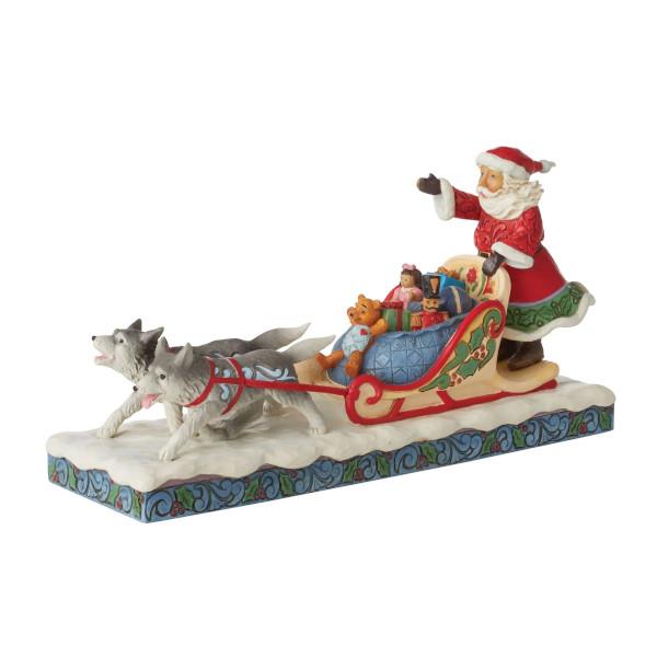 Jim Shore Merry Mushing Santa in Dog Sled with Toys Figurine 12cm Jim Shore Merry Mushing Santa in Dog Sled with Toys Figurine 12cm