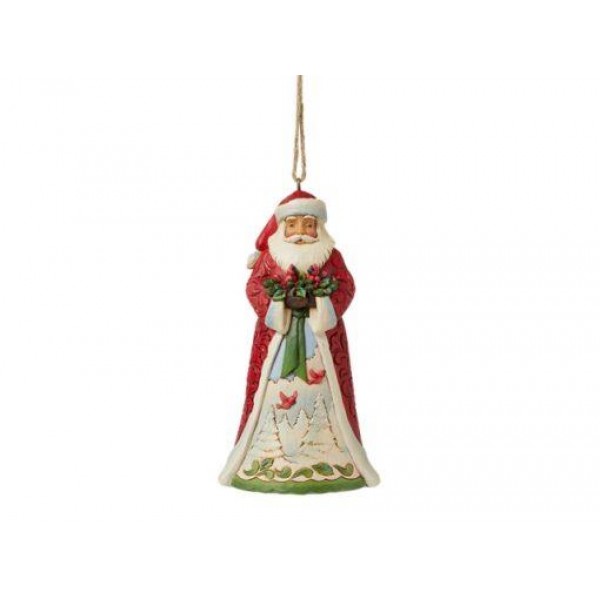 Jim Shore Santa with Cardinals Hanging Ornament 11,5cm Jim Shore Santa with Cardinals Hanging Ornament 11,5cm