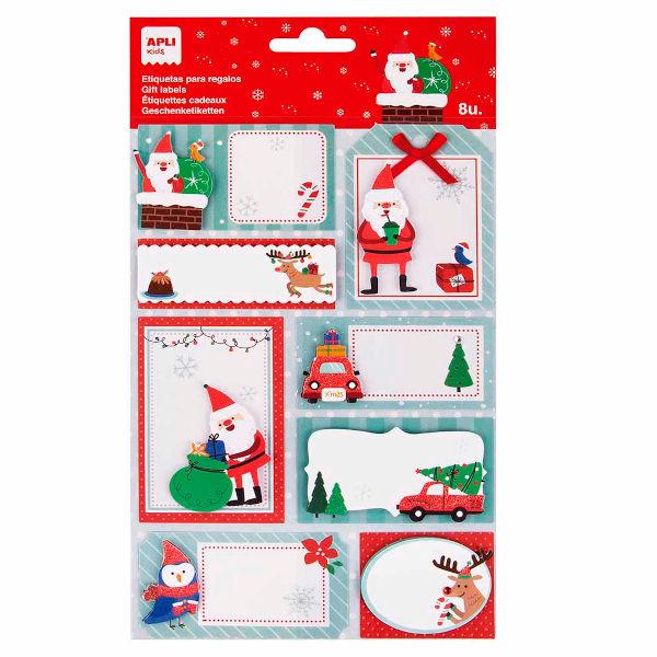 Apli 8 Christmas Gift labels - Hello Santa Claus Apli 8 Christmas Gift labels - Hello Santa Claus