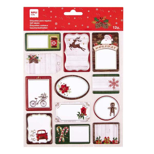 Apli 12 Christmas Gift labels - Pine cones Apli 12 Christmas Gift labels - Pine cones