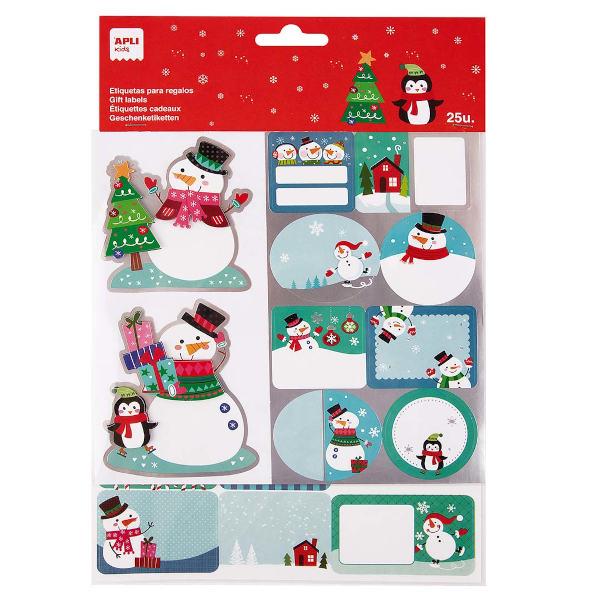 Apli 25 Christmas Gift labels - Penguin skates Apli 25 Christmas Gift labels - Penguin skates