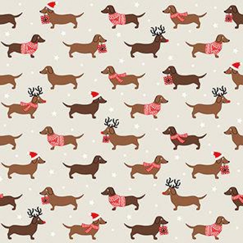 Χαρτοπετσέτες φαγητού 33x33cm 20τεμ Atelier Christmas Dachshund