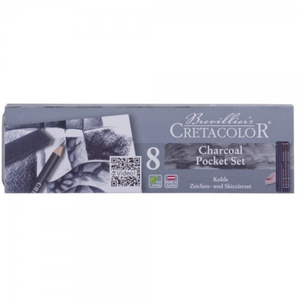 Cretacolor Μεταλλική Κασετίνα με Μολύβια Και Αξεσουάρ Καρβούνου 8 τεμαχίων Cretacolor Μεταλλική Κασετίνα με Μολύβια Και Αξεσουάρ Καρβούνου 8 τεμαχίων