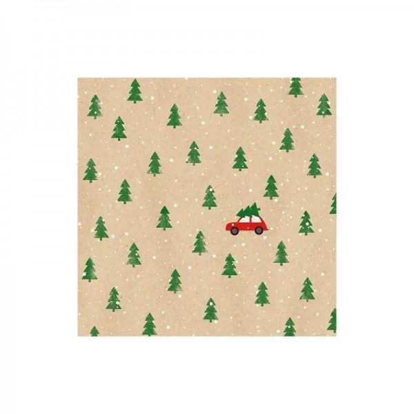 Χαρτοπετσέτες Φαγητού 33cm 20τεμ By Nature Little Red Car Natur