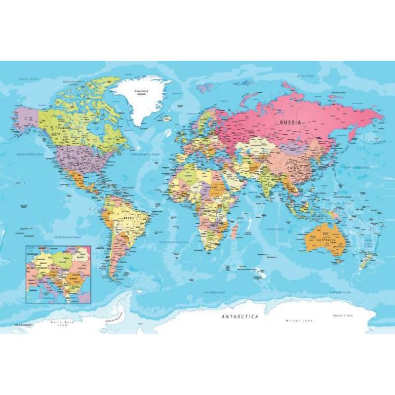 Eurographics 550τεμ Tin Παζλ Map Of The World