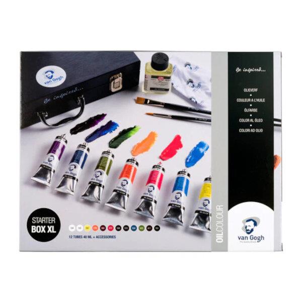Van Gogh Ξύλινη Κασετίνα με 12 Χρώματα Λαδιού 40ml + Αξεσουάρ Van Gogh Ξύλινη Κασετίνα με 12 Χρώματα Λαδιού 40ml + Αξεσουάρ