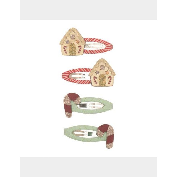 Σετ 4 Κλίπ για τα Μαλλιά Gingerbread House Σετ 4 Κλίπ για τα Μαλλιά Gingerbread House