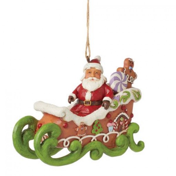 Jim Shore Santa in Sled Hanging Ornament 7,5cm Jim Shore Santa in Sled Hanging Ornament 7,5cm