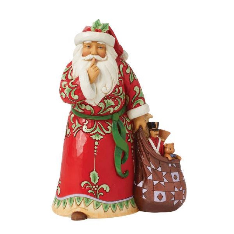 Jim Shore Secret Santa (Shush Santa Figurine) 21,5cm