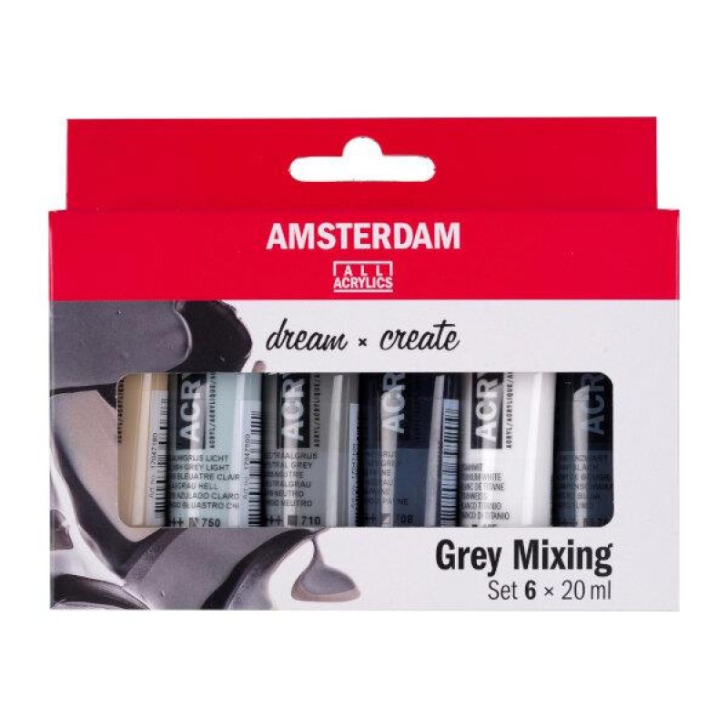 Amsterdam Σετ 6 Ακρυλικά Χρώματα 20ml Γκρί Αποχρώσεις