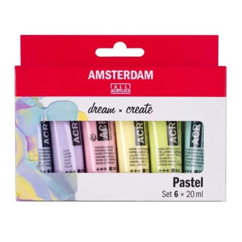 Amsterdam Σετ 6 Ακρυλικά Χρώματα 20ml Παστέλ Αποχρώσεις