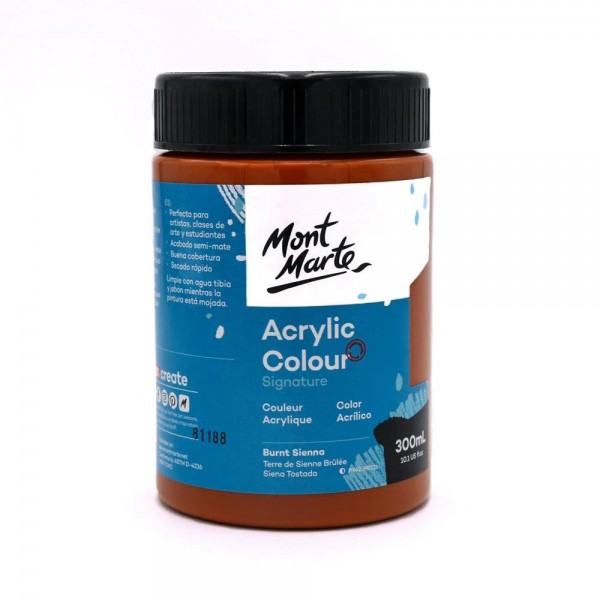 Mont Marte 300ml Studio Acrylic Burnt Sienna Mont Marte 300ml Studio Acrylic Burnt Sienna