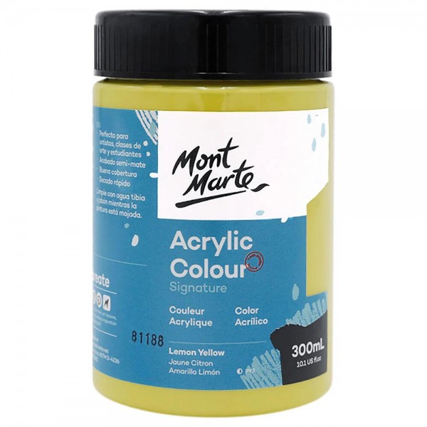Mont Marte 300ml Studio Acrylic Lemon Yellow Mont Marte 300ml Studio Acrylic Lemon Yellow